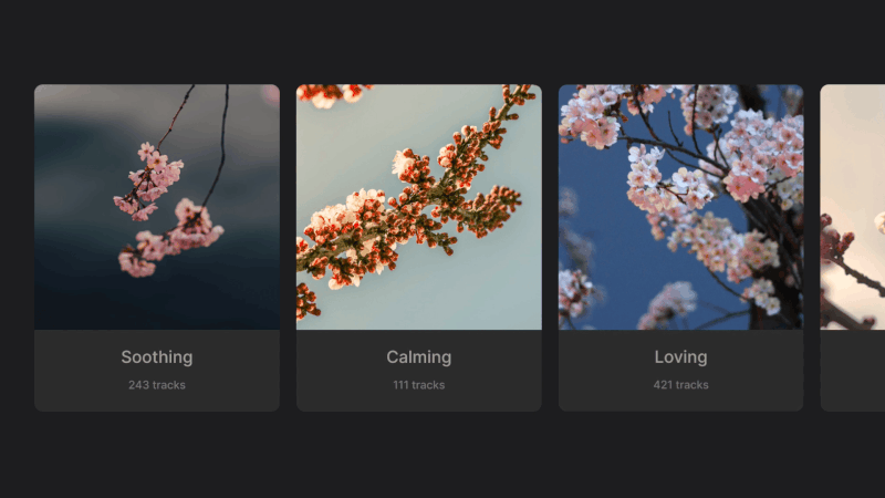 A horizontal row of three image cards, each demonstrating a different combination of focus styles: the first scales and changes background color, the second changes background color and adds a border, and the third scales and adds a border — illustrating how focus states can be mixed for visual emphasis in TV interfaces.