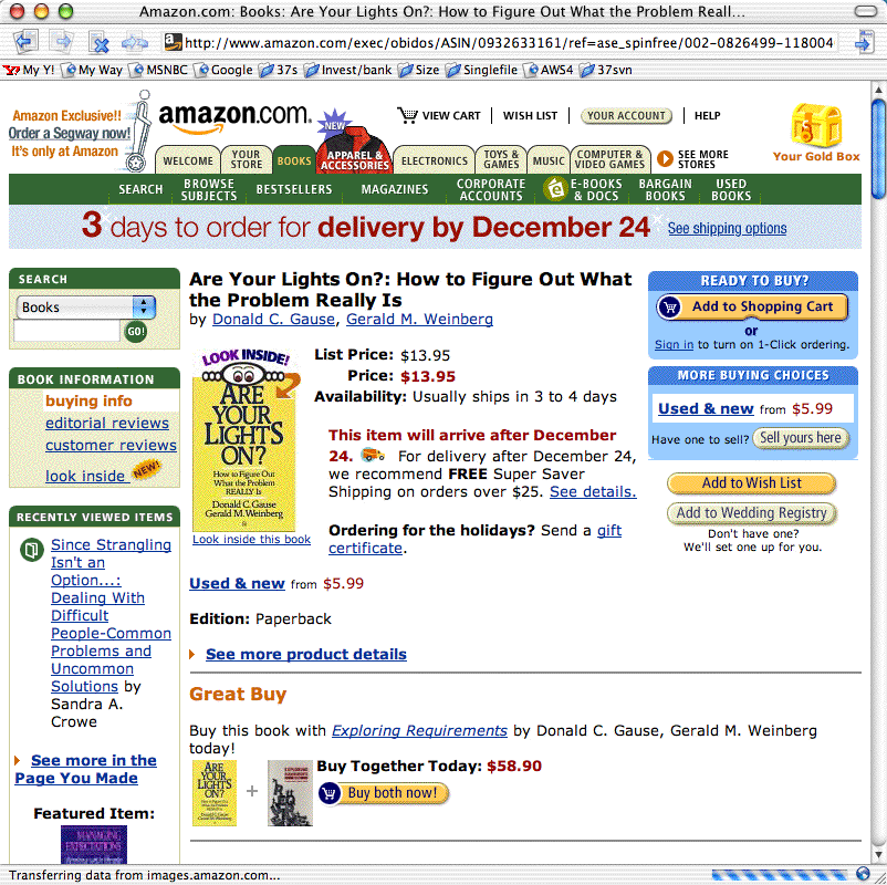 The Amazon product page in 2002